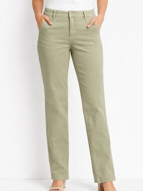 Nwt Dear John Olive Green Straight Leg Pants  Size 29 Mid Rise Minimalist Casual